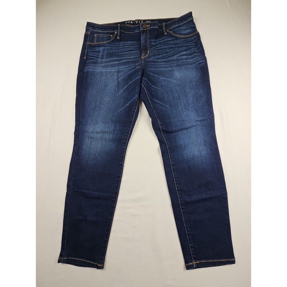 Ava & Viv Jeans Women's 18W Blue Stretch Denim Jeggings‎ Cotton Blend